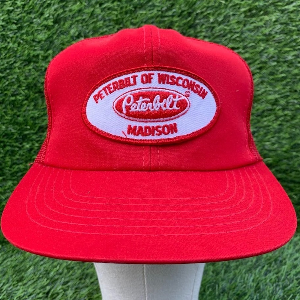 Tonkin Peterbilt Trucks of Wisconsin Madison Cap Trucker Hat Mesh Red Patch‎